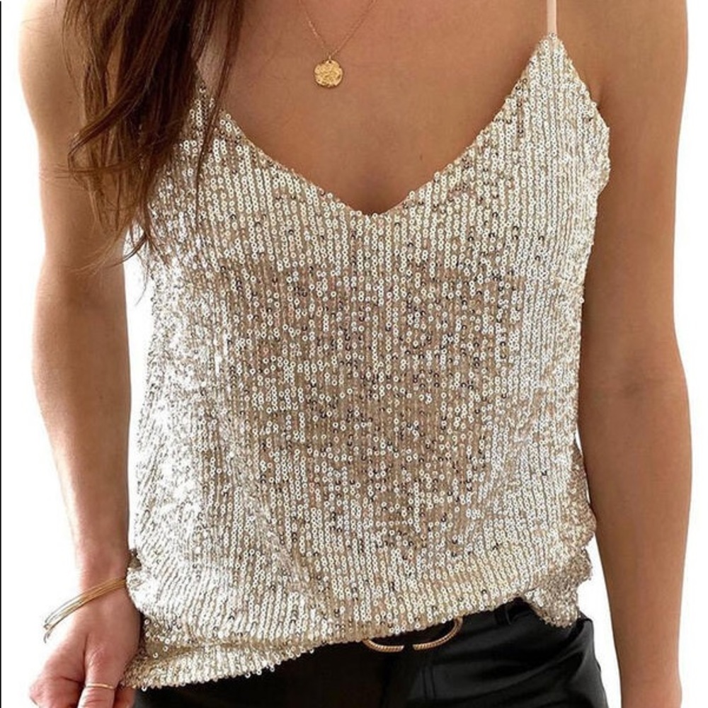 Banana Republic | Champagne Sequin Camisole Top